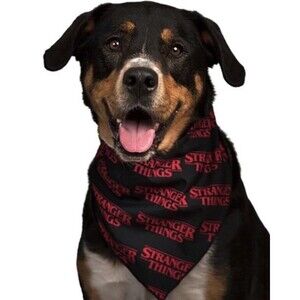 Netflix STRANGER THINGS Dog Bandana Size Small/Medium NWT Puppy Gift Black Red
